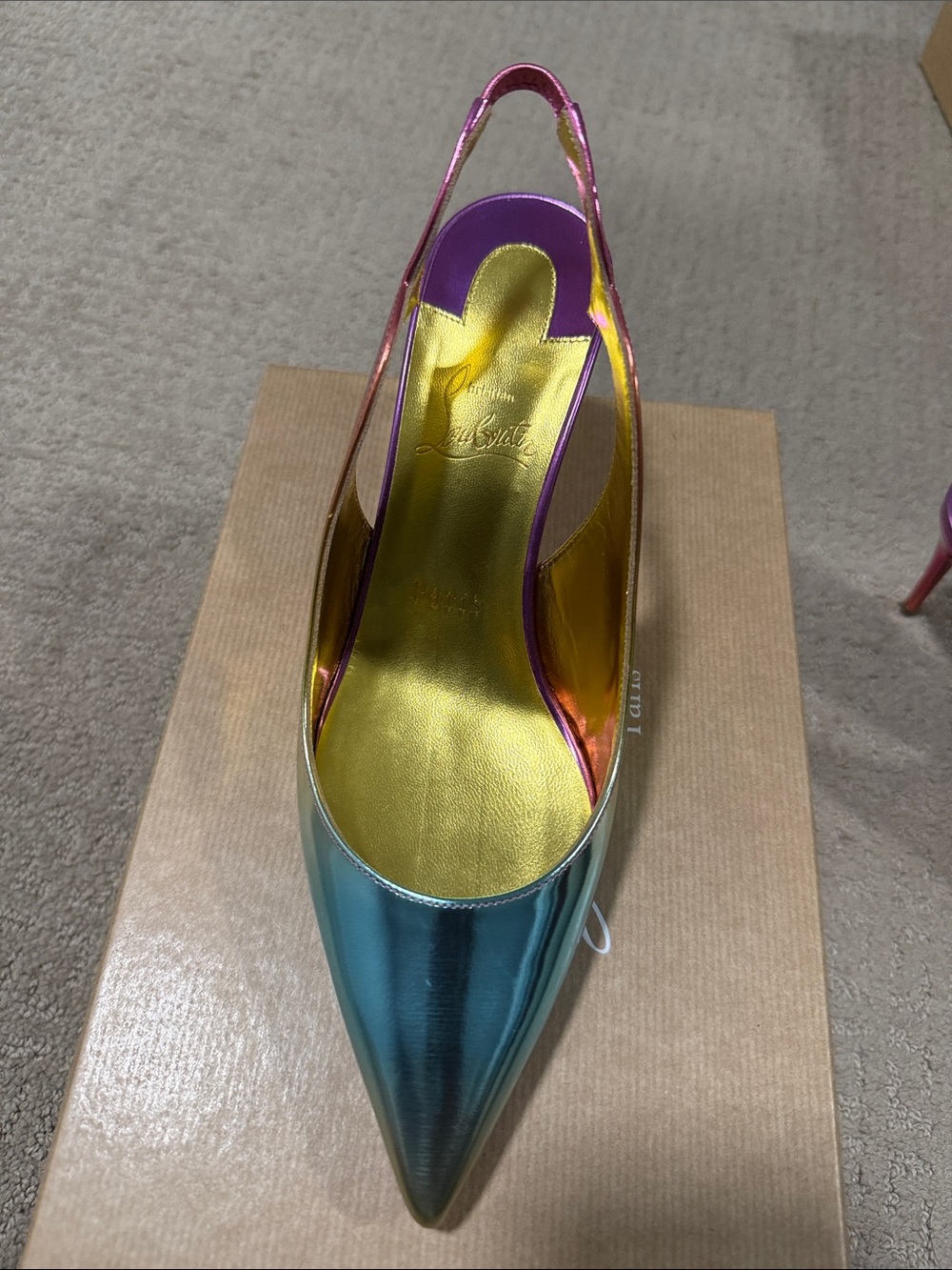 New in Box Christian Louboutin Hot Chick Sling 70 Slingback Heels Size 8.5/ 38.5 - Picture 6 of 13